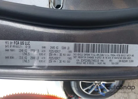 2018 Dodge Journey Se z USA, uszkodzony, nr VIN 3C4PDCAB9JT445118